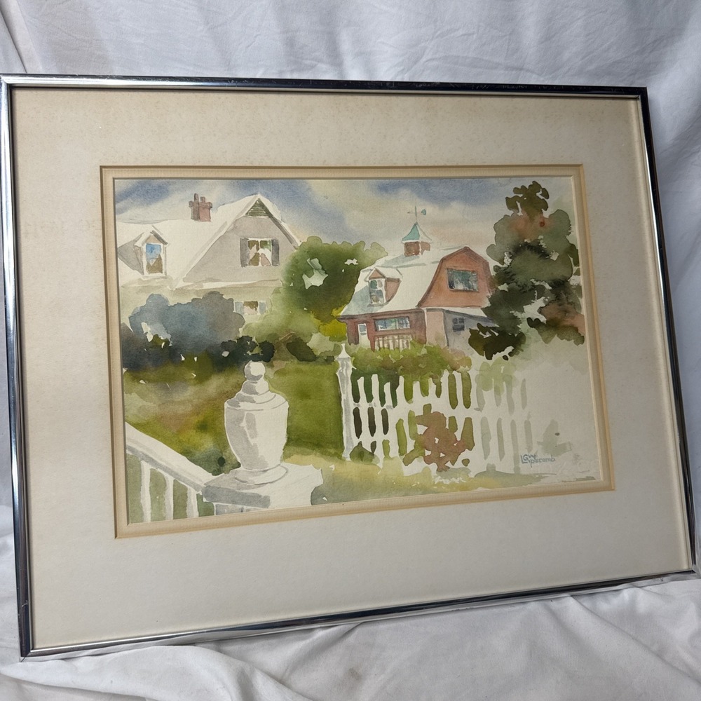 Guy LIPSCOMB (1917-2009) Original Studio Watercolor Barn Cottage Painting SC